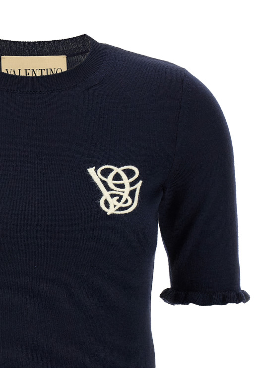 Топ з вишивкою Valentino Garavani VG Синій B3KC66H9HFBBE Топ з вишивкою Valentino Garavani VG Синій B3KC66H9HFBBE