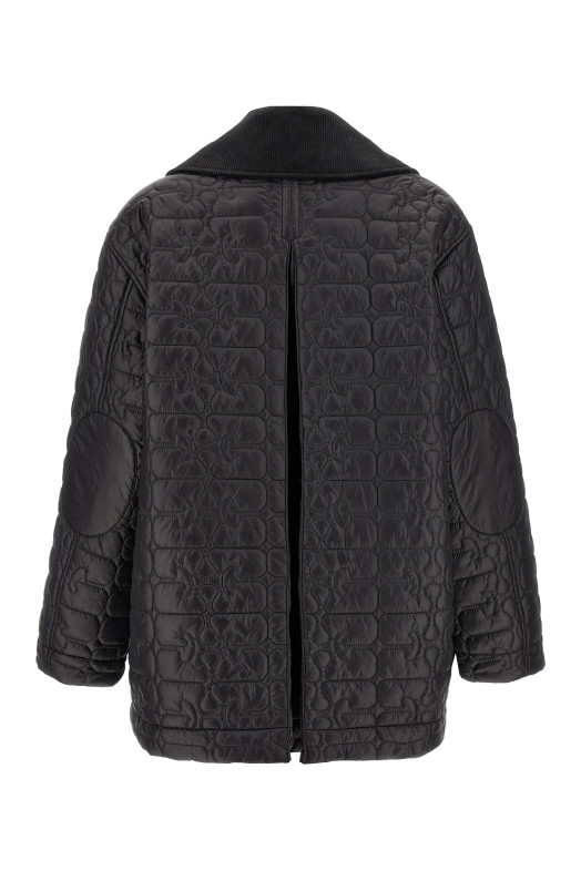 Куртка GANNI 'Black Shiny Quilt Midi' Черный W0343252