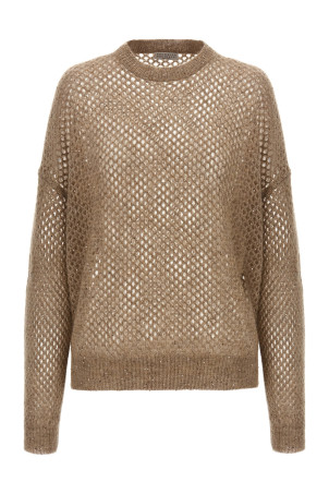 'Rustic Dazzling Net' sweater Beige