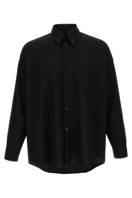 Прохолодна вовняна сорочка Чорна MARNI CUMU0061X3TW83900N99 Прохолодна вовняна сорочка Чорна MARNI CUMU0061X3TW83900N99