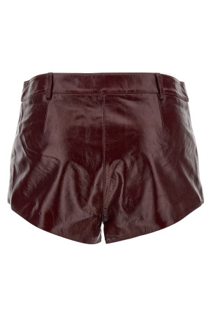 Кожаные шорты Craqué бордо SELF PORTRAIT PF25091PBUBURGUNDY Кожаные шорты Craqué бордо SELF PORTRAIT PF25091PBUBURGUNDY