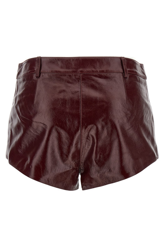 Кожаные шорты Craqué бордо SELF PORTRAIT PF25091PBUBURGUNDY Кожаные шорты Craqué бордо SELF PORTRAIT PF25091PBUBURGUNDY