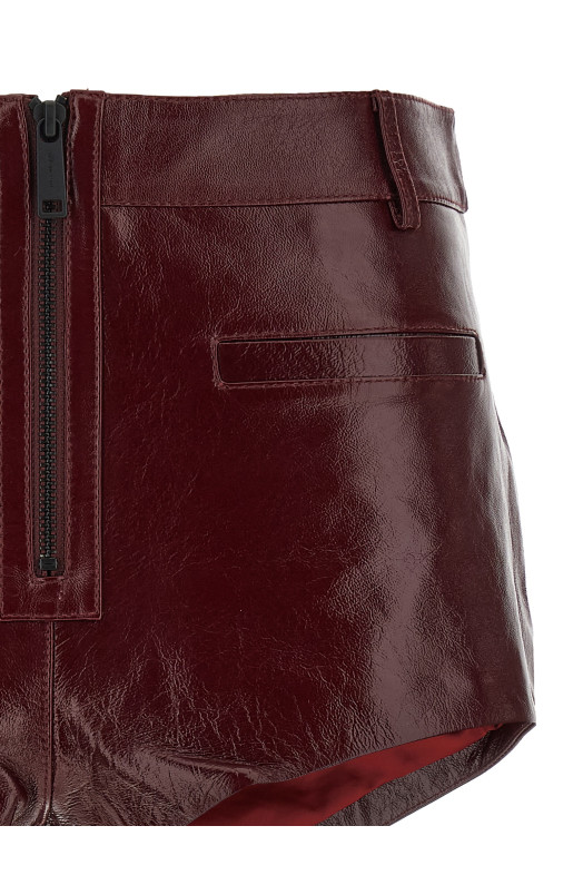 Кожаные шорты Craqué бордо SELF PORTRAIT PF25091PBUBURGUNDY Кожаные шорты Craqué бордо SELF PORTRAIT PF25091PBUBURGUNDY
