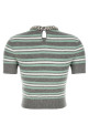 'Grey Striped Crystal Trim Knit' sweater Gray 'Grey Striped Crystal Trim Knit' sweater Gray