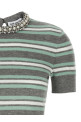 'Grey Striped Crystal Trim Knit' sweater Gray 'Grey Striped Crystal Trim Knit' sweater Gray