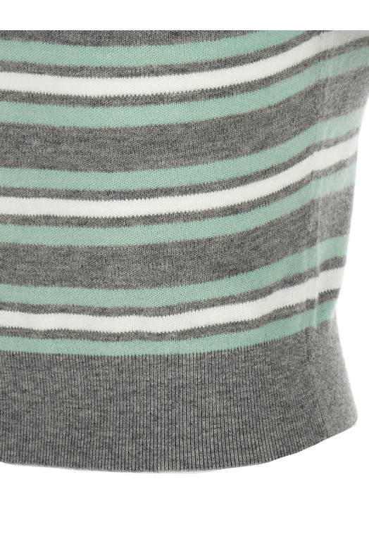 'Grey Striped Crystal Trim Knit' sweater Gray 'Grey Striped Crystal Trim Knit' sweater Gray