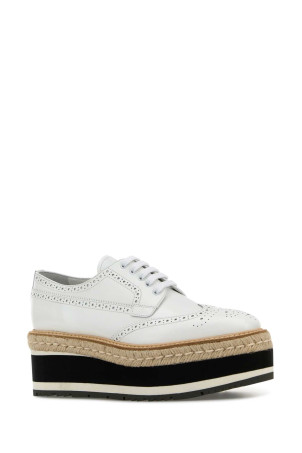White leather lace-up shoes Black PRADA (1E206DFDX65055) White leather lace-up shoes Black PRADA (1E206DFDX65055)