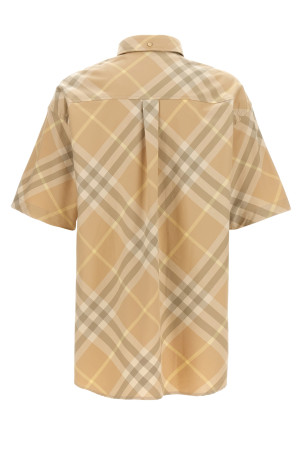 Рубашка в клетку с вышивкой логотипа Бежевый BURBERRY 8082478FLAX Рубашка в клетку с вышивкой логотипа Бежевый BURBERRY 8082478FLAX