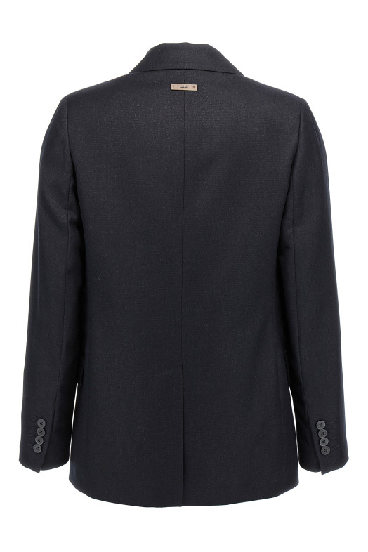 Lurex single-breasted blazer Blue Lurex single-breasted blazer Blue