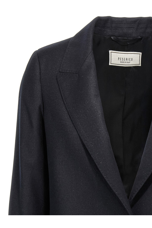 Lurex single-breasted blazer Blue Lurex single-breasted blazer Blue