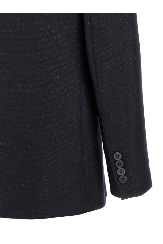 Lurex single-breasted blazer Blue Lurex single-breasted blazer Blue