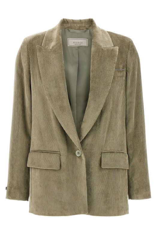 Ribbed velvet blazer Green Ribbed velvet blazer Green