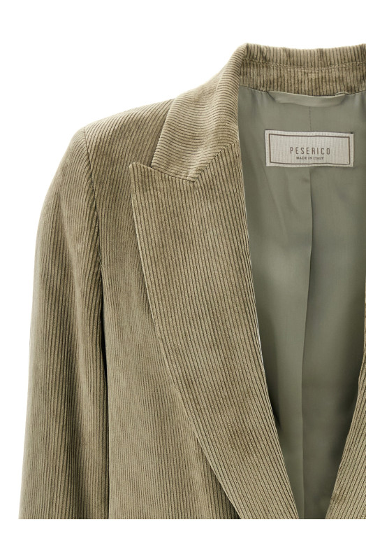 Ribbed velvet blazer Green Ribbed velvet blazer Green