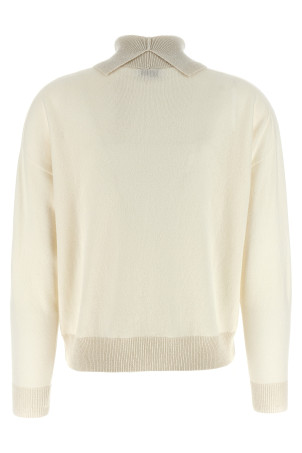 Светр з люрексовими деталями з водолазкою Білий A99286F12K9010B03B