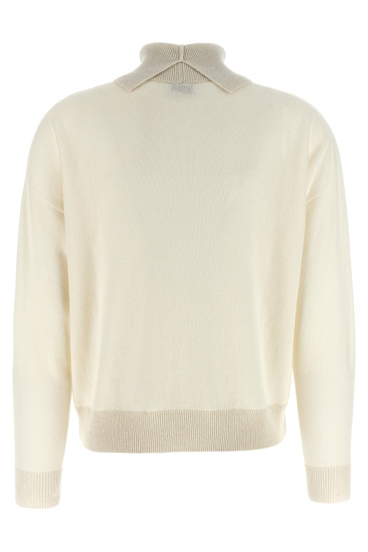 Светр з люрексовими деталями з водолазкою Білий A99286F12K9010B03B