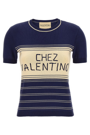 Valentino Garavani 'Chez Valentino' T-shirt Blue Valentino Garavani 'Chez Valentino' T-shirt Blue