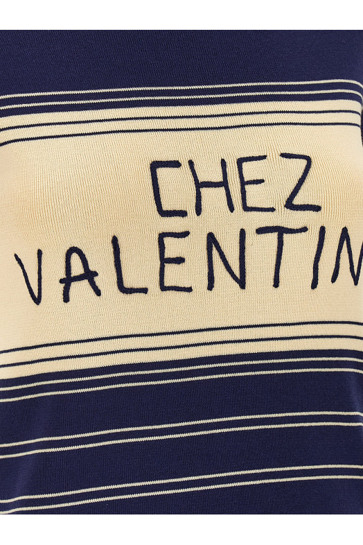 Valentino Garavani 'Chez Valentino' T-shirt Blue Valentino Garavani 'Chez Valentino' T-shirt Blue