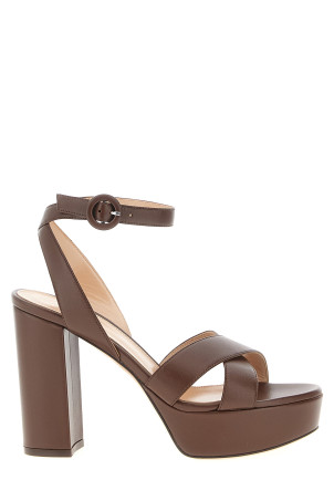 Сандалии GIANVITO ROSSI 'Sabrina' коричневые G3262170RICNAPBROW Сандалии GIANVITO ROSSI 'Sabrina' коричневые G3262170RICNAPBROW