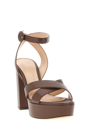 Сандалии GIANVITO ROSSI 'Sabrina' коричневые G3262170RICNAPBROW Сандалии GIANVITO ROSSI 'Sabrina' коричневые G3262170RICNAPBROW