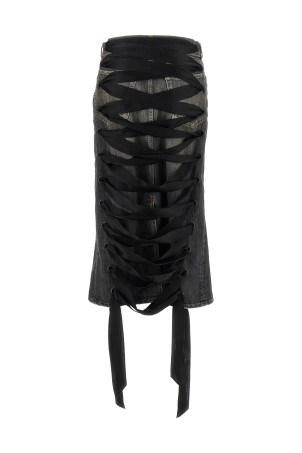 Джинсовая юбка BALENCIAGA 'Lace Up' Серый 831713TSW671441 Джинсовая юбка BALENCIAGA 'Lace Up' Серый 831713TSW671441
