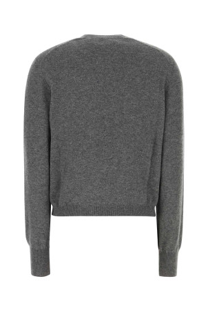 Dark grey stretch cashmere blend cardigan Gray SALVATORE FERRAGAMO (13H310784295)