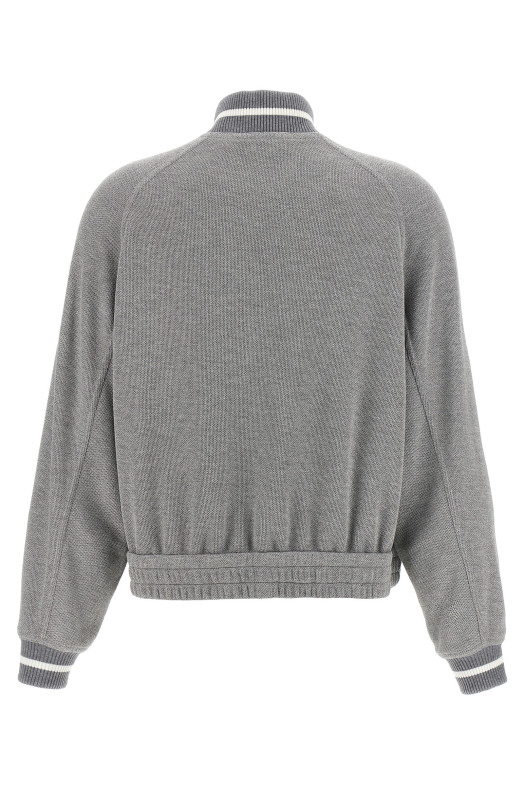 Світшот з вишивкою логотипу ламе Срібло BRUNELLO CUCINELLI MP930SN906C4527