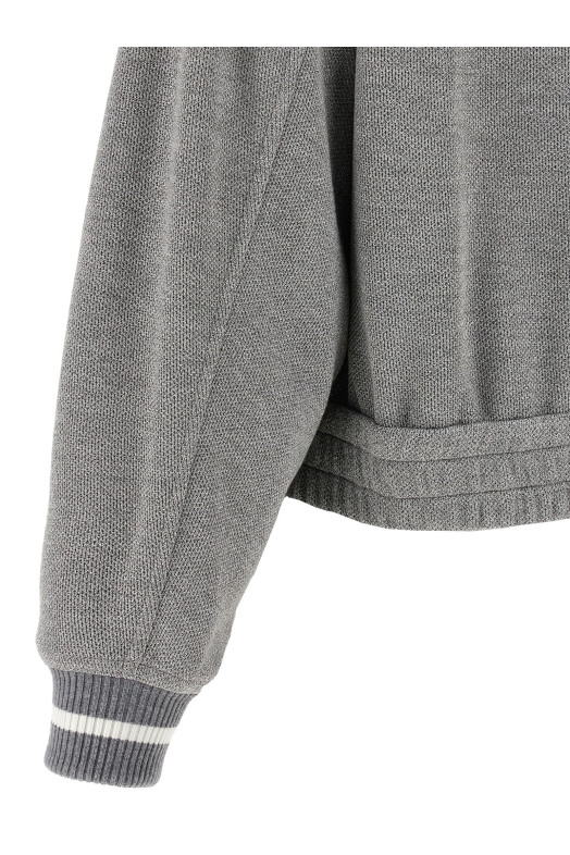 Світшот з вишивкою логотипу ламе Срібло BRUNELLO CUCINELLI MP930SN906C4527