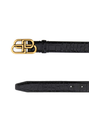 Black leather BB belt Black BALENCIAGA (5816901LR04)
