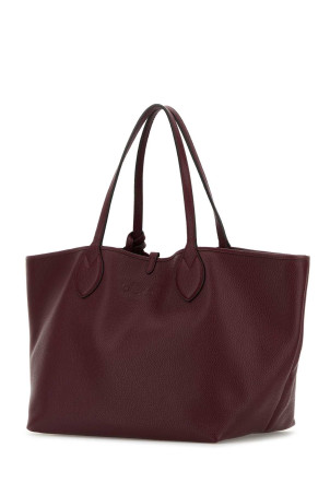 Двусторонняя сумка для покупок из кожи бордового цвета GUCCI (839112AAFEQ)