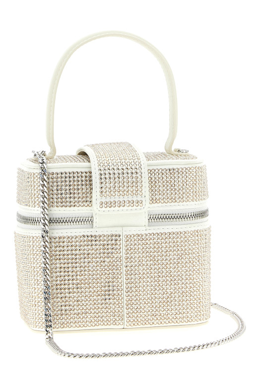 'Satin rhinestone vanity case' handbag White 'Satin rhinestone vanity case' handbag White