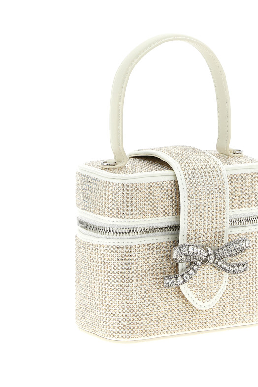 'Satin rhinestone vanity case' handbag White 'Satin rhinestone vanity case' handbag White