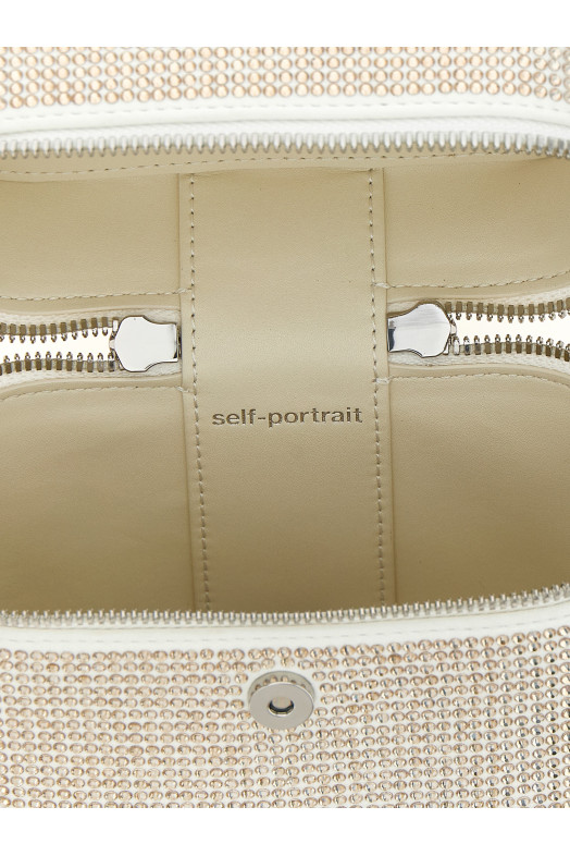'Satin rhinestone vanity case' handbag White 'Satin rhinestone vanity case' handbag White