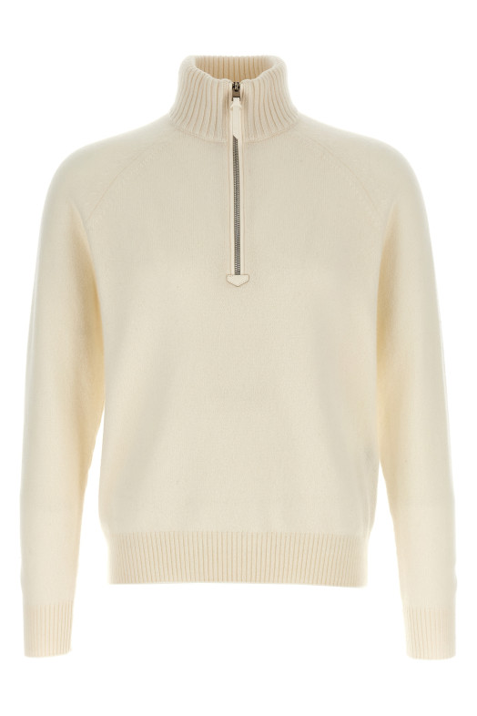 Свитер с полузастежкой-молнией Белый TOM FORD KFL004YMW106AW002