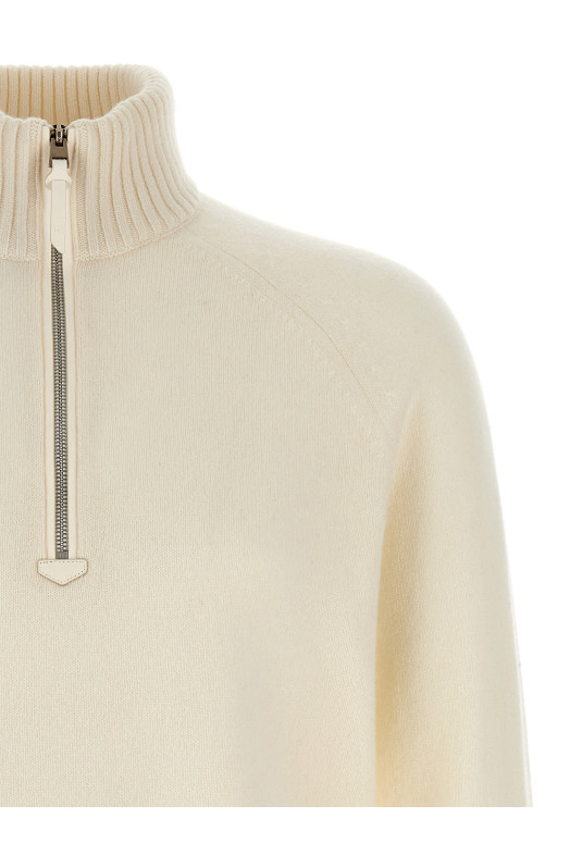 Свитер с полузастежкой-молнией Белый TOM FORD KFL004YMW106AW002