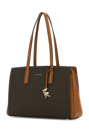 Сумка для покупок Laila з принтом на полотні, коричнева MICHAEL BY MICHAEL KORS (30S5G9IT2B)