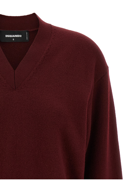 Короткий светр бордовий DSQUARED2 S75HA1380D13139259 Короткий светр бордовий DSQUARED2 S75HA1380D13139259