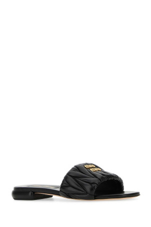 Black nappa leather slippers Black MIU MIU (5XX605F01088T) Black nappa leather slippers Black MIU MIU (5XX605F01088T)