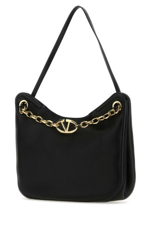 Black leather VLogo Moon shopping bag Black VALENTINO GARAVANI (4W2B0N09JDK)
