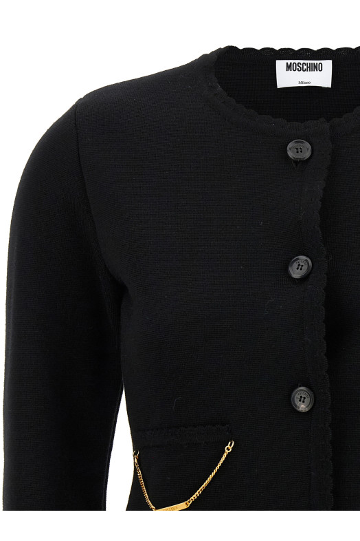 Кардиган з ланцюжком Чорний MOSCHINO A090155000555 Кардиган з ланцюжком Чорний MOSCHINO A090155000555