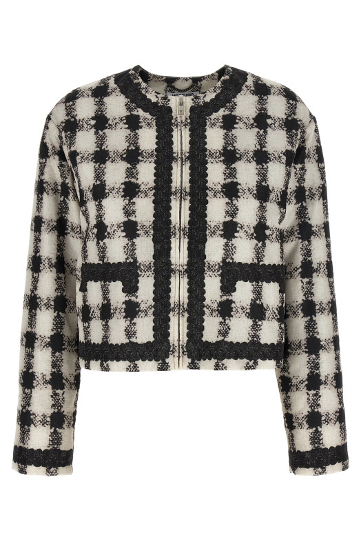 Куртка с принтом «Текстура» Черно-серая A051155571002