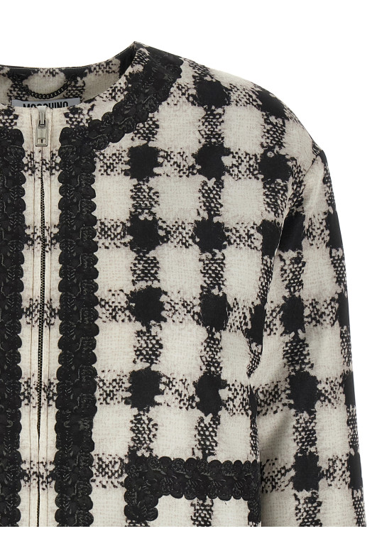 Куртка с принтом «Текстура» Черно-серая A051155571002