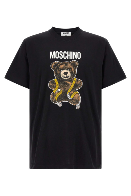 Футболка с логотипом из стразов, разноцветная MOSCHINO V071052411555