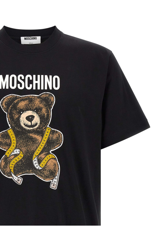 Футболка с логотипом из стразов, разноцветная MOSCHINO V071052411555