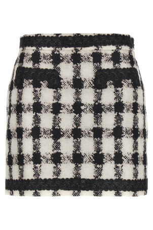 'Texture' print mini skirt Black-grey