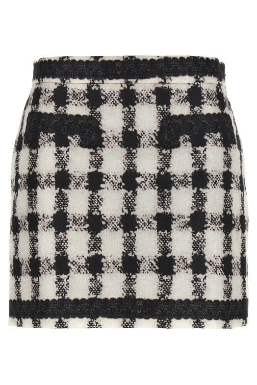 'Texture' print mini skirt Black-grey