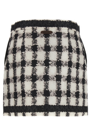 'Texture' print mini skirt Black-grey