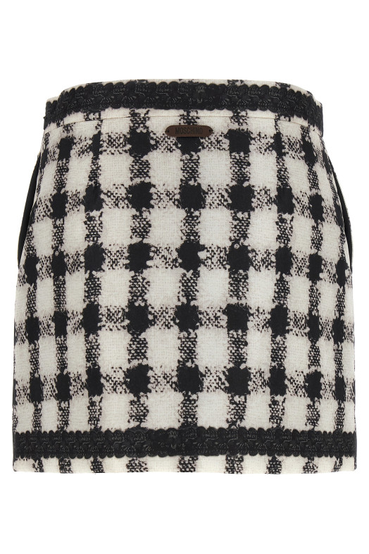 'Texture' print mini skirt Black-grey