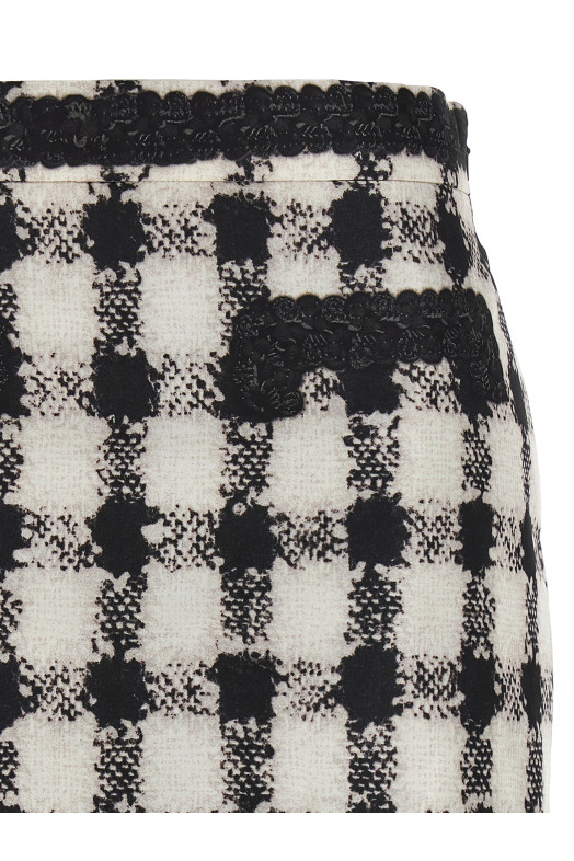 'Texture' print mini skirt Black-grey