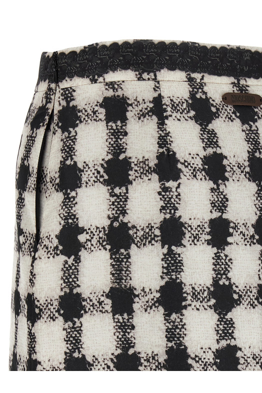 'Texture' print mini skirt Black-grey