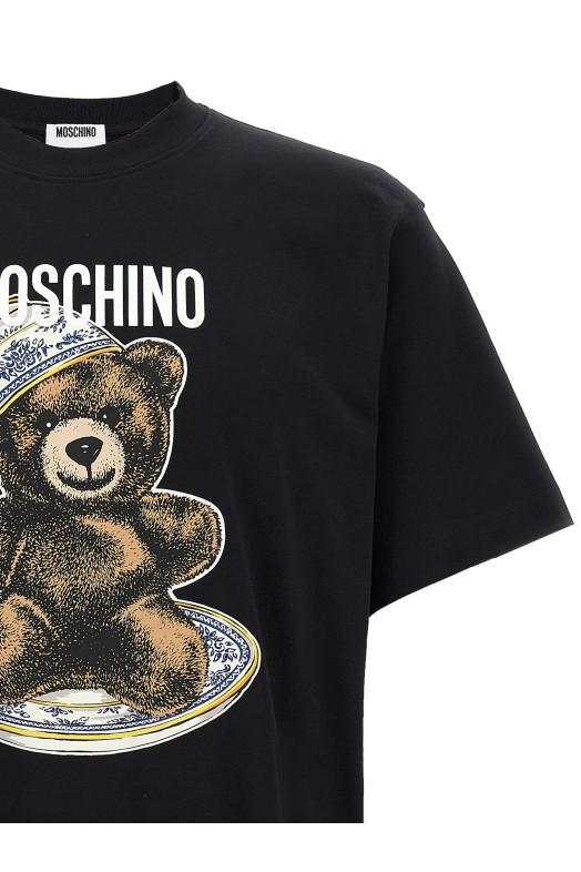 'Teddy' print T-shirt Black